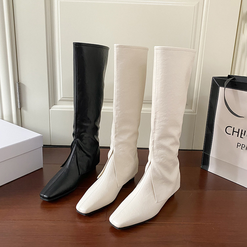 Sewing Nylon - Botki damskie na koturnie z kwadratowym