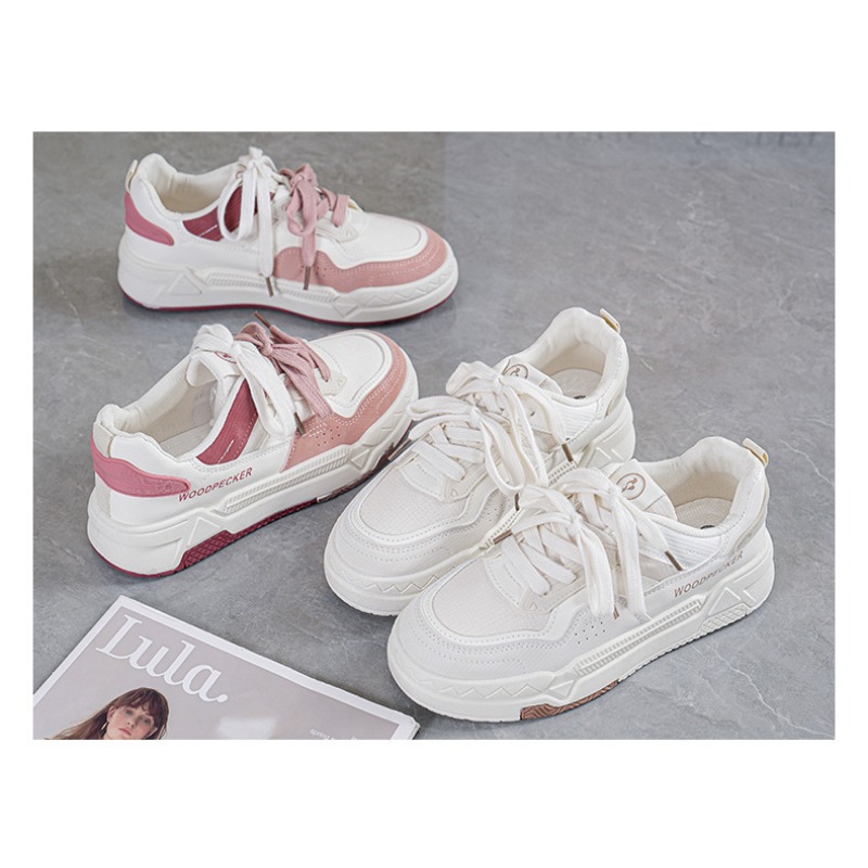 Sewing Nylon - OIQERE Damskie Białe Casualowe Sneakersy 2025
