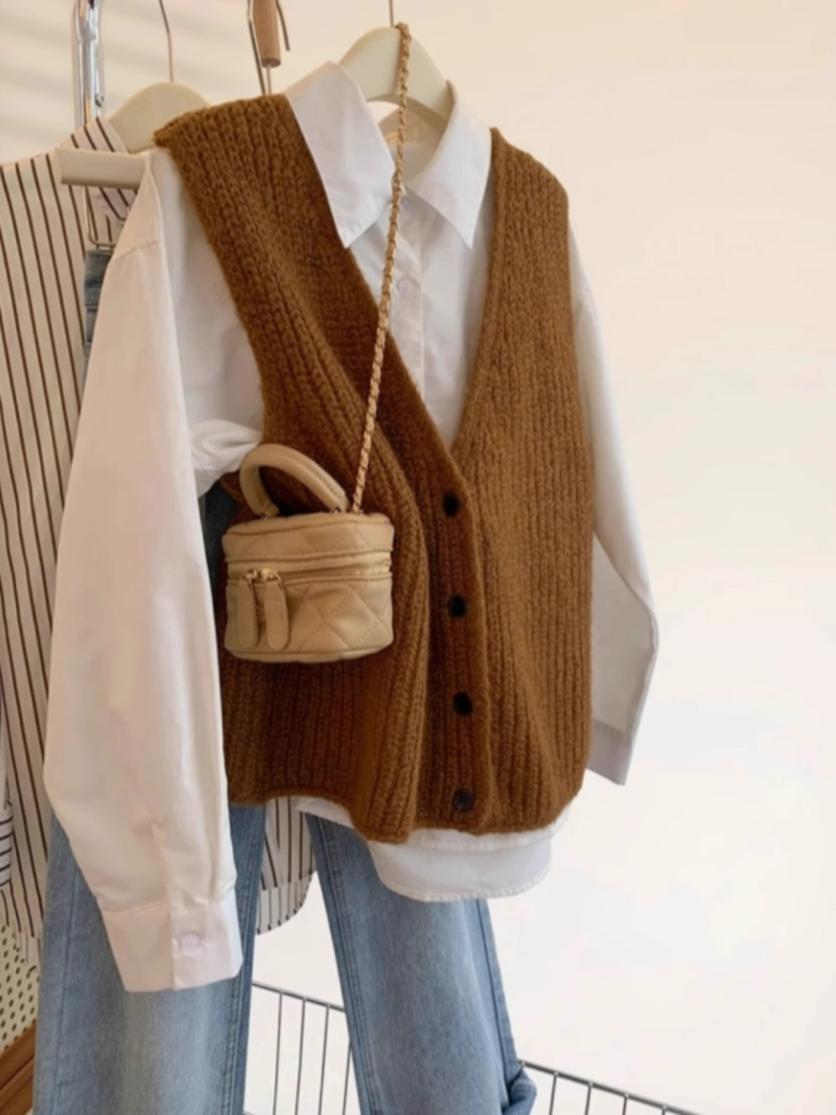 Damski dzianinowy top/kamizelk – Shoulder Pad Set In recenzja i cena