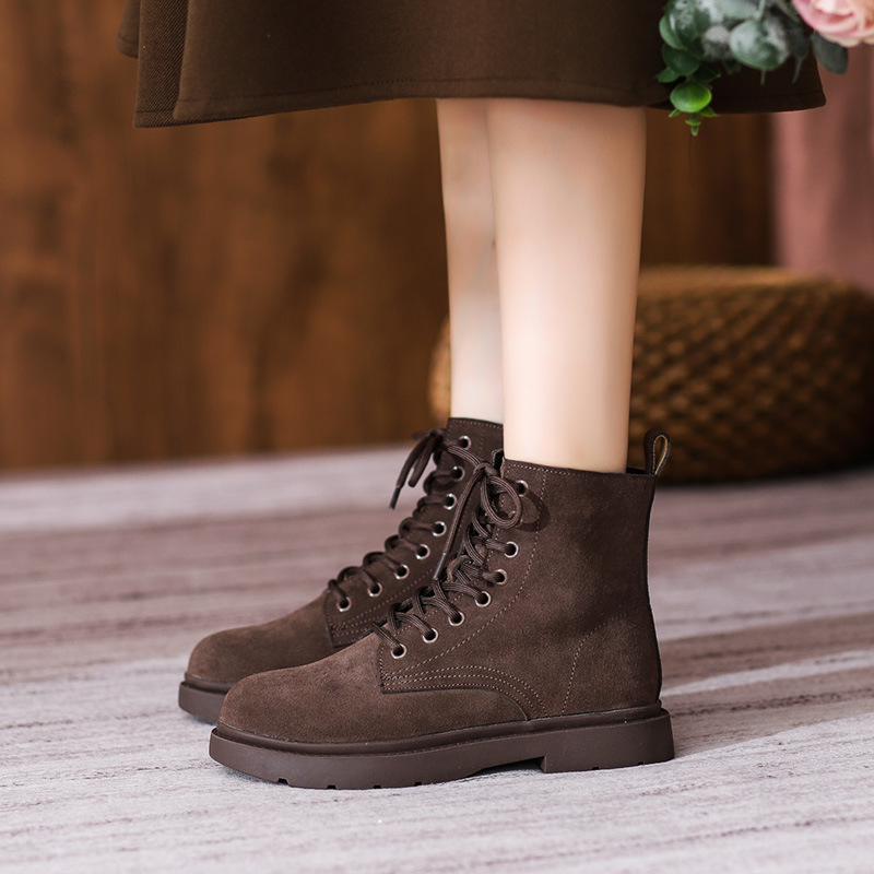 Damskie brązowe zamszowe botki – Sewing Nylon recenzja i cena